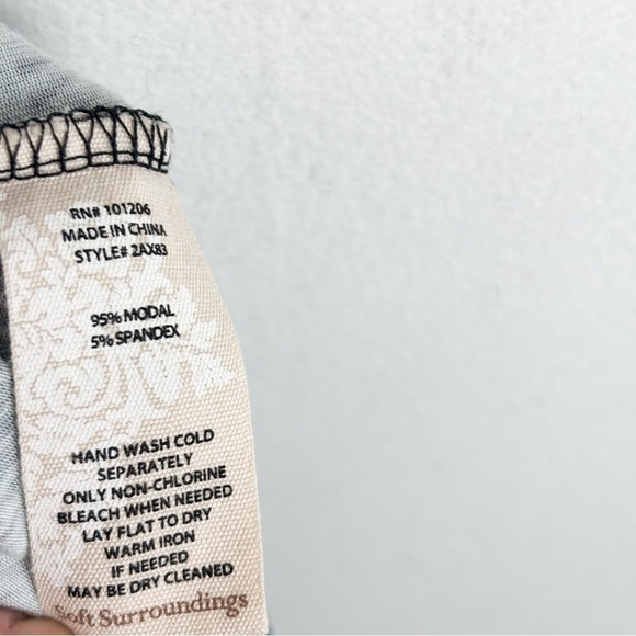 Soft Surroundings Tropical Print Wide Leg Tie Waist Jumpsuit Sz S - Picture 9 of 9